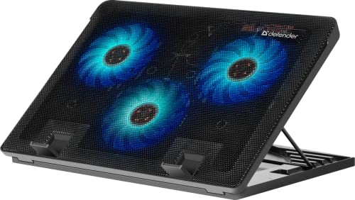 Defender® Laptopständer NS-501 - Für Laptops mit 12.3" - 17" Zoll - 3 Leistungsstarke Silent-Lüfter mit LED-Hintergrundbeleuchtung - 2 USB-Anschlüsse - Höhenverstellbar - Laptopständer (NS-501) von Defender
