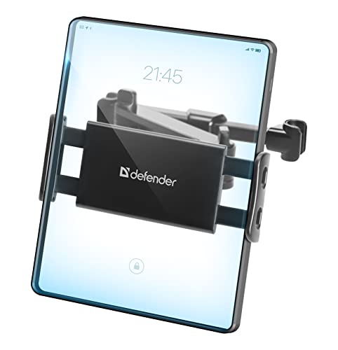 Defender CH-226 Verstellbarer Tablet- und Handyhalterung fürs Auto, Kopfstütze Autohalterung für Tablet, Ipad, iPhone, Smartphone, KFZ Tablet Halterung für Rücksitz 110-190 mm, schwarz von Defender
