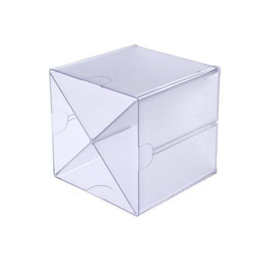 Deflecto Aufbewahrungsbox Cube, 4 Fächer mit X-Trennung, 153 x 153 x 153 mm, aus glasklarem Polystyrol, erweiterbar, Bürozubehör, Stifte-Box von Deflecto