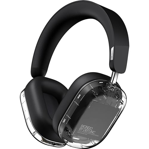 Defunc Mondo Over-Ear kabellose Kopfhörer mit optionalem Kabel, 45 Stunden aktive Spielzeit, Bluetooth, Dual-ENC-Mikrofone und Treiber, Transparent von Defunc