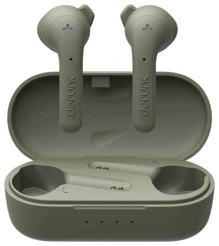 Defunc True Wireless Earbuds True Basic IPX4 Wasserdicht In-Ear 5.0 Bluetooth Stereo-Ohrhörer mit integriertem Mikrofon - Lange Spielzeit & Ladeetui (grün) von Defunc