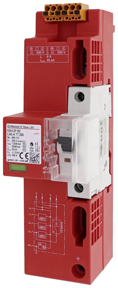 Dehn 909131 DSH DSH ZP B2 LSG A TT 255 ZP B2 TT 255 Kombi-Ableiter Typ1+2 30kA Dehn 909131 DSH DSH ZP B2 LSG A TT 255 ZP B2 TT 255 Kombi-Ableiter Typ1+2 30kA von Dehn SE