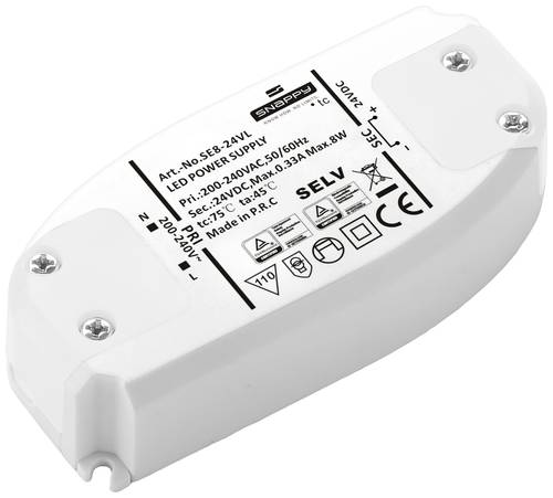 Dehner Elektronik SE 8-24VL (24VDC) LED-Trafo, LED-Treiber Konstantspannung 8W 0.33A 24 V/DC 1St. von Dehner Elektronik