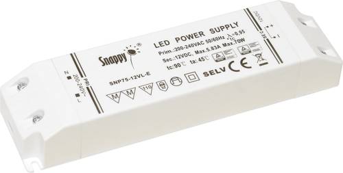 Dehner Elektronik Snappy SNP75-12VL-E LED-Trafo Konstantspannung 75W 0 - 5.83A 12 V/DC nicht dimmbar von Dehner Elektronik