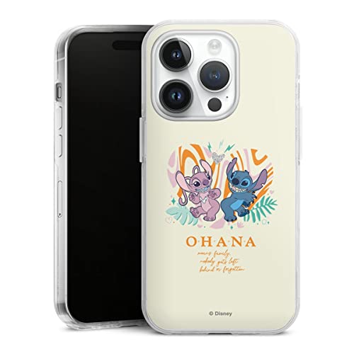 DeinDesign Case kompatibel mit Apple iPhone 14 Pro Handyhülle transparent Hülle Lilo & Stitch Offizielles Lizenzprodukt Disney von DeinDesign