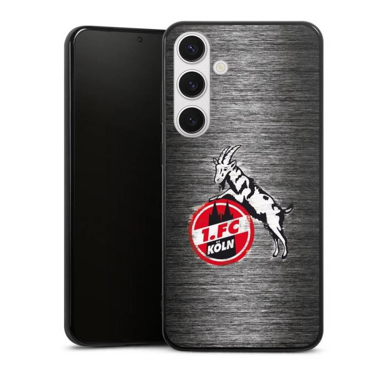 DeinDesign Handyhülle 1. FC Köln Metallic Look Offizielles Lizenzprodukt Metal Scratch 1.FC, Samsung Galaxy S24+ Silikon Hülle Bumper Case Handy Schutzhülle von DeinDesign
