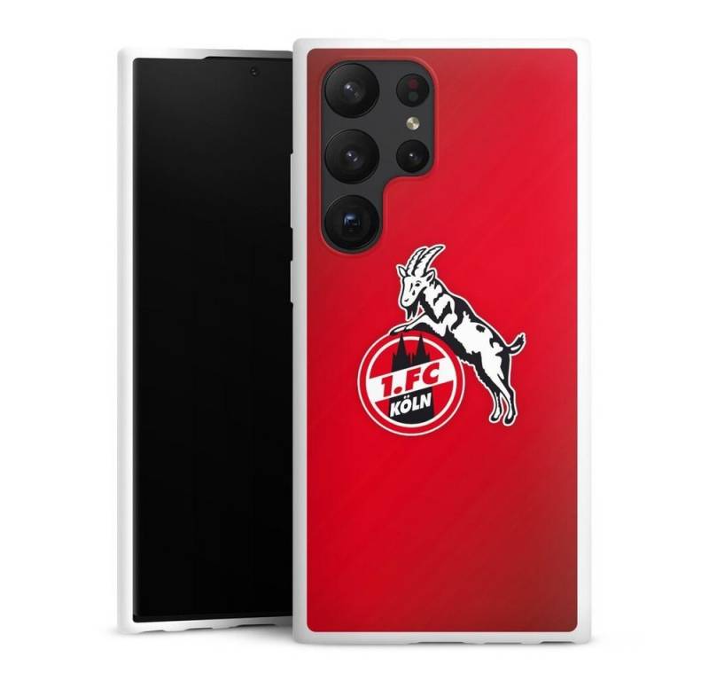 DeinDesign Handyhülle 1. FC Köln Offizielles Lizenzprodukt EffZeh 1. FC Köln rot, Samsung Galaxy S23 Ultra Silikon Hülle Bumper Case Handy Schutzhülle von DeinDesign