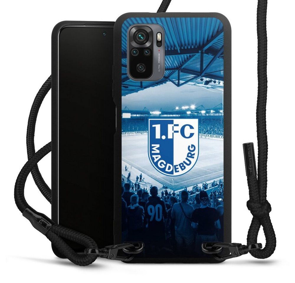 DeinDesign Handyhülle 1. FC Magdeburg Stadion 1. FCM 1.FCM Arena, Xiaomi Redmi Note 10S Premium Handykette Hülle mit Band von DeinDesign