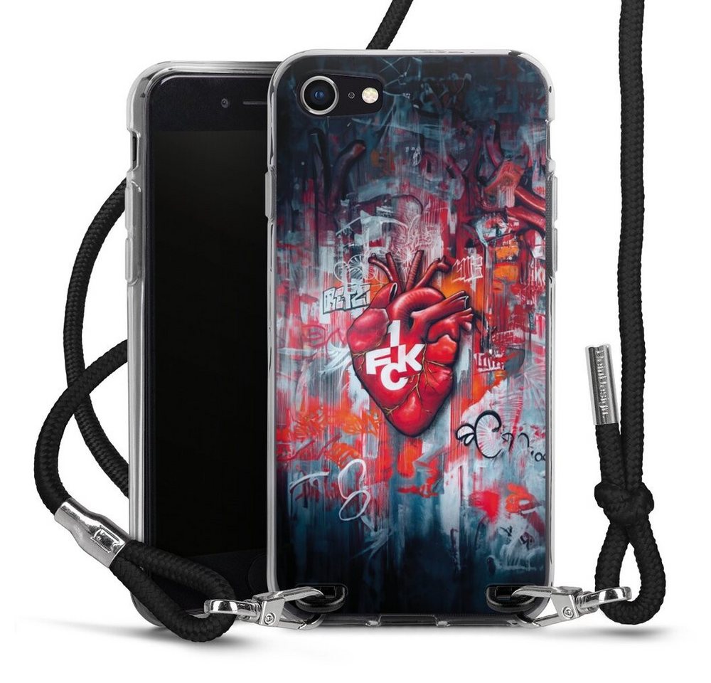 DeinDesign Handyhülle 1. FCK Herz 1. FC Kaiserslautern 1.FCK Herz, Apple iPhone SE (2022) Handykette Hülle mit Band Case zum Umhängen von DeinDesign