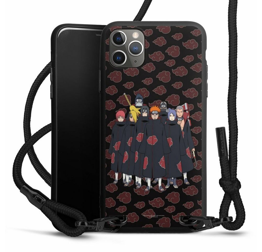 DeinDesign Handyhülle Akatsuki Naruto Shippuden Offizielles Lizenzprodukt Akatsuki Group, Apple iPhone 11 Pro Max Premium Handykette Hülle mit Band von DeinDesign