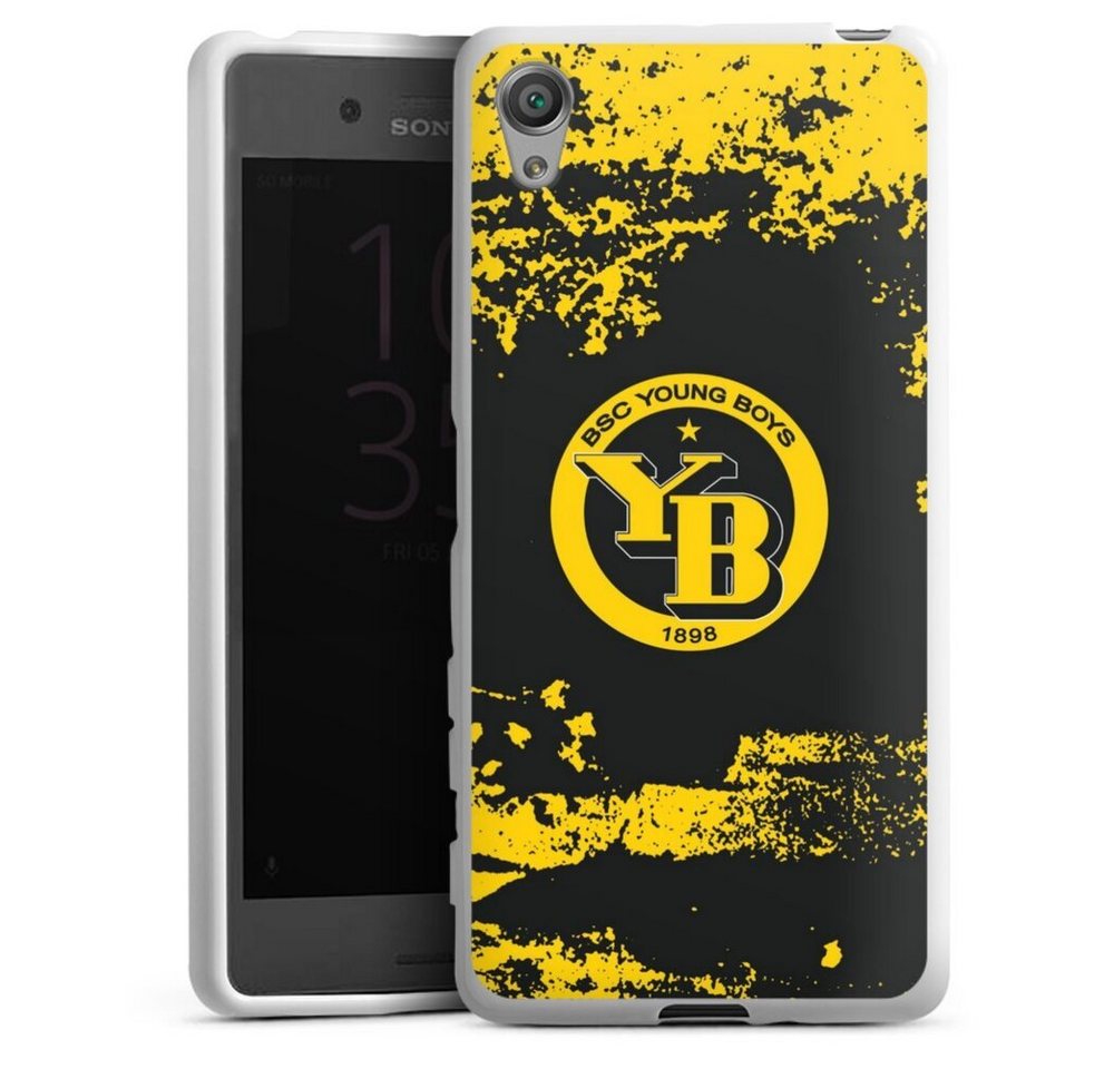 DeinDesign Handyhülle BSC Young Boys Offizielles Lizenzprodukt Fanartikel BSC YB Grunge, Sony Xperia X Silikon Hülle Bumper Case Handy Schutzhülle von DeinDesign