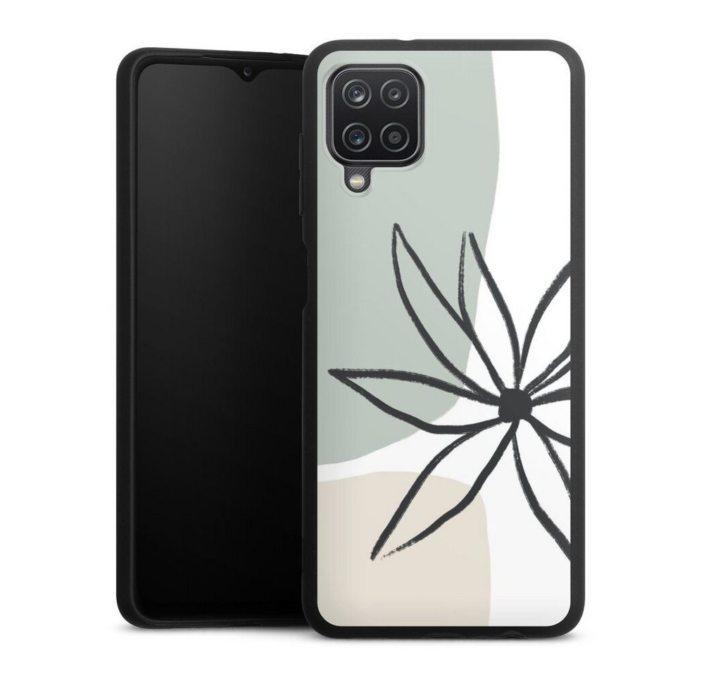 DeinDesign Handyhülle Blume Boho Malerei Flower Mint and Cream, Samsung Galaxy A12 Silikon Hülle Premium Case Handy Schutzhülle von DeinDesign