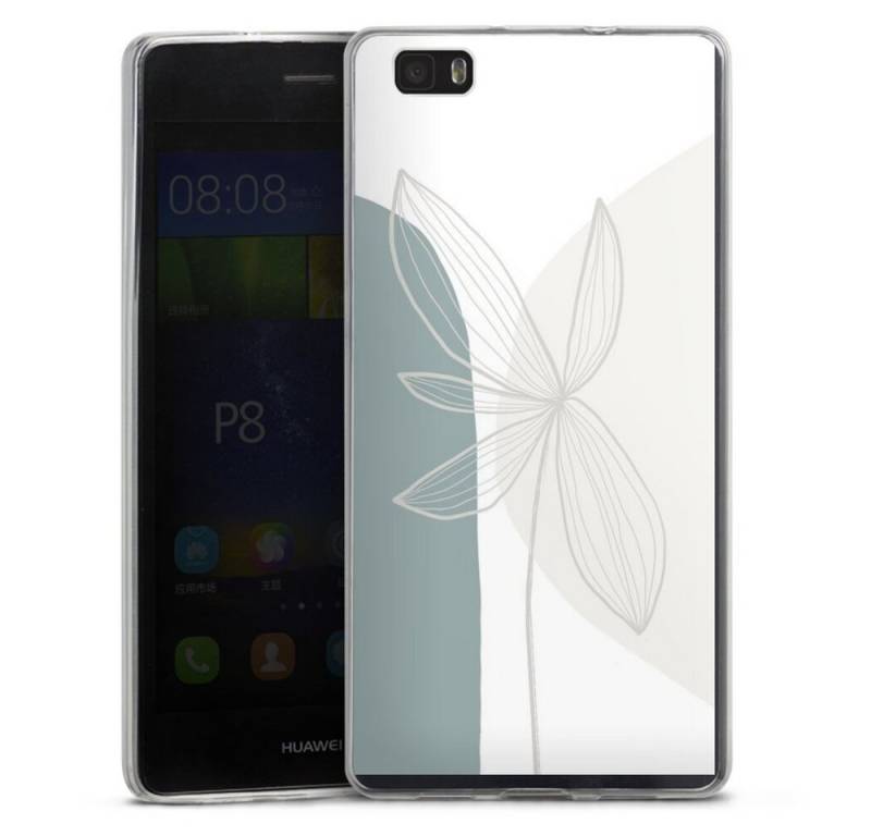 DeinDesign Handyhülle Blume Boho Pastell Flower and Shapes No 3-Anastasia Sawall, Huawei P8 Lite (2015-2016) Slim Case Silikon Hülle Ultra Dünn von DeinDesign