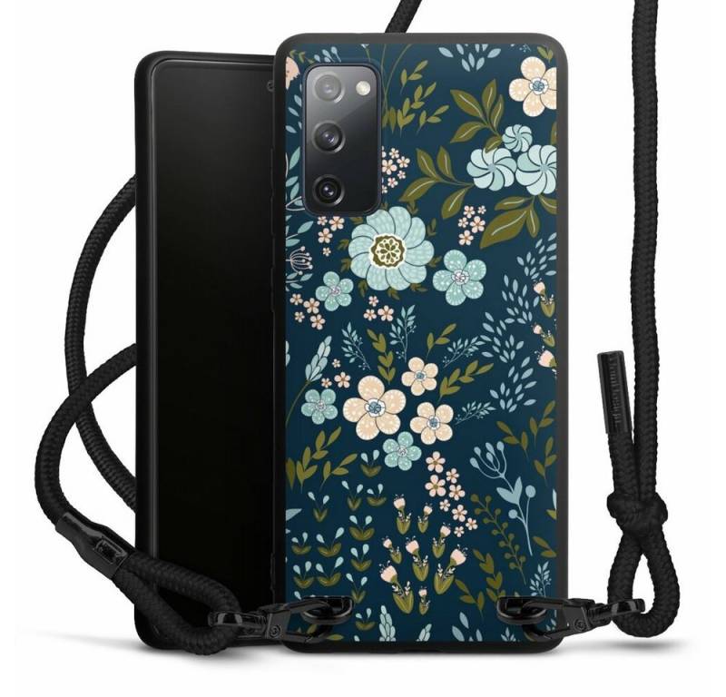 DeinDesign Handyhülle Blumen Muster Blau Floral Autumn 4, Samsung Galaxy S20 FE Premium Handykette Hülle mit Band von DeinDesign