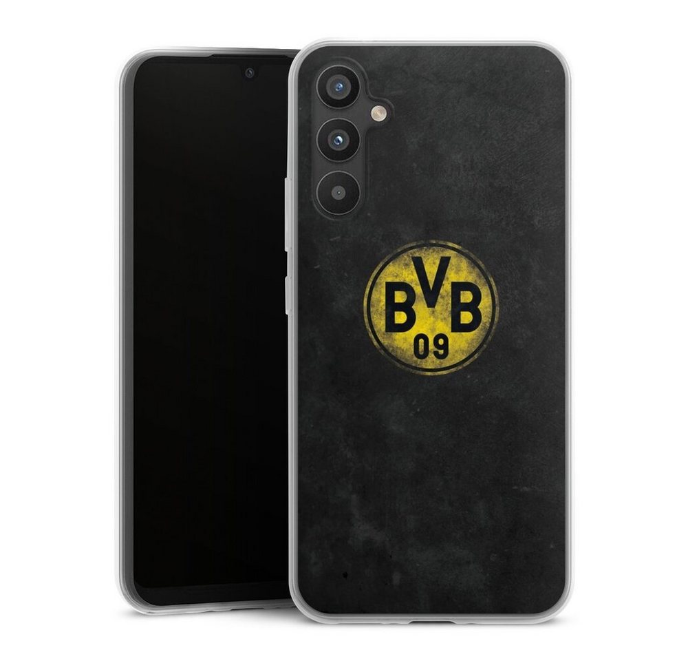 DeinDesign Handyhülle Borussia Dortmund BVB Fanartikel Grunge, Samsung Galaxy A34 5G Slim Case Silikon Hülle Ultra Dünn Schutzhülle von DeinDesign