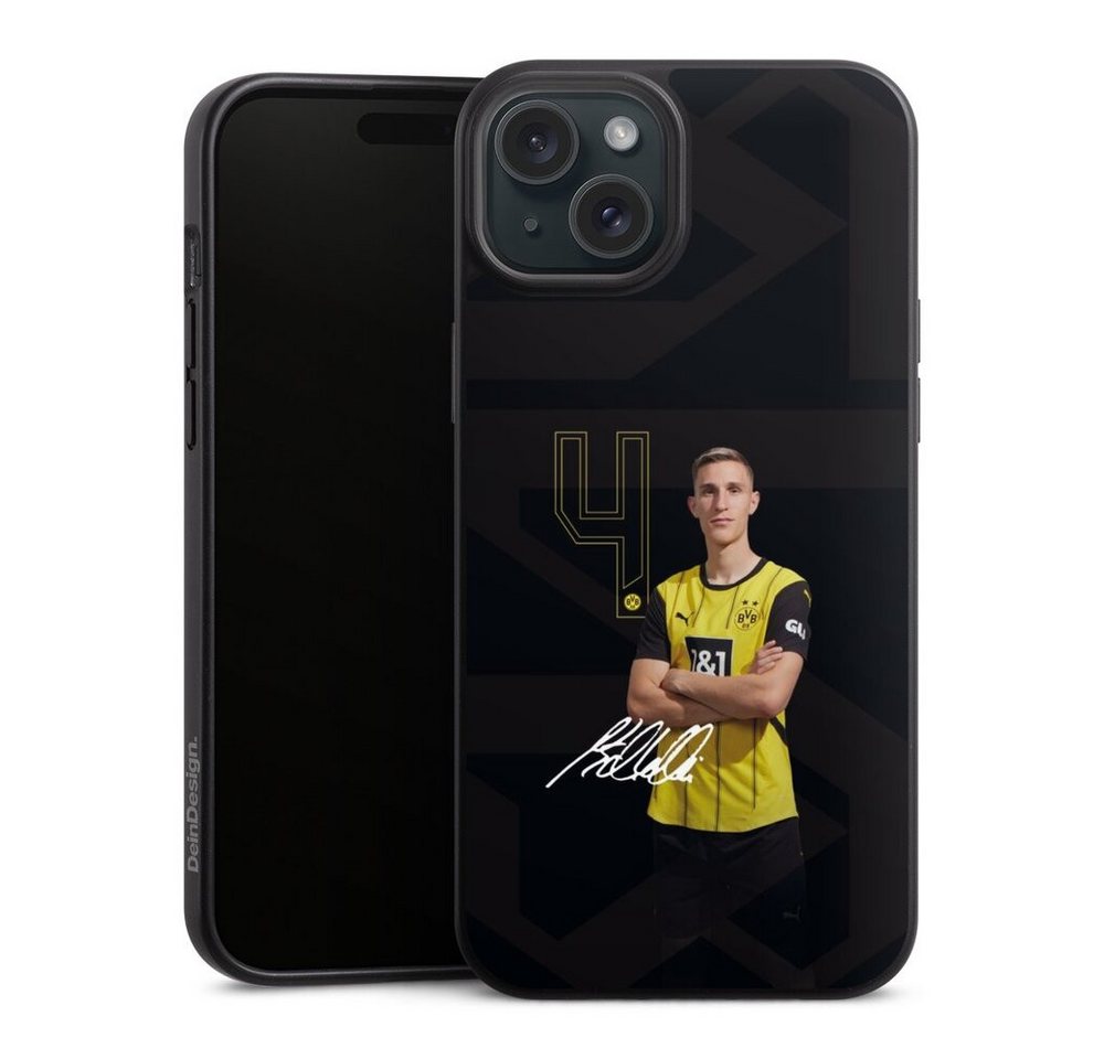 DeinDesign Handyhülle Borussia Dortmund Nico Schlotterbeck Offizielles Lizenzprodukt, Apple iPhone 15 Plus Organic Case Bio Hülle Nachhaltige Handyhülle DeinDesign Handyhülle Borussia Dortmund Nico Schlotterbeck Offizielles Lizenzprodukt, Apple iPhone 15 Plus Organic Case Bio Hülle Nachhaltige Handyhülle von DeinDesign