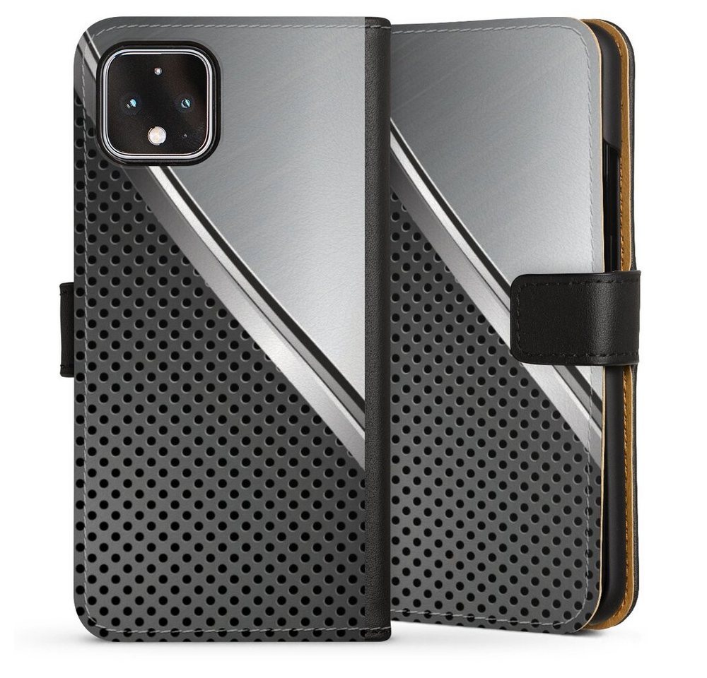 DeinDesign Handyhülle Carbon Stahl Metall Duo Metal Surface, Google Pixel 4 Hülle Handy Flip Case Wallet Cover Handytasche Leder DeinDesign Handyhülle Carbon Stahl Metall Duo Metal Surface, Google Pixel 4 Hülle Handy Flip Case Wallet Cover Handytasche Leder von DeinDesign