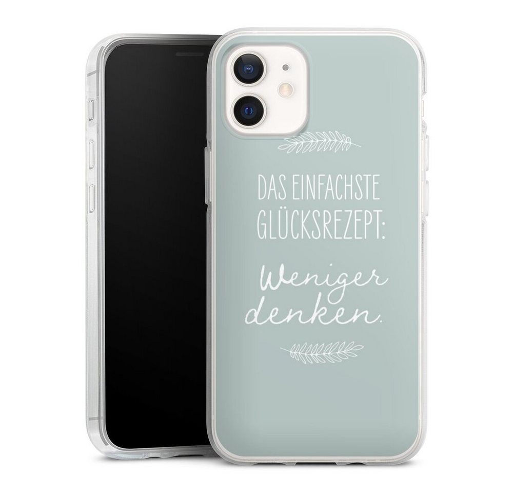 DeinDesign Handyhülle Das einfachste Glücksrezept, Apple iPhone 12 mini Silikon Hülle Bumper Case Handy Schutzhülle DeinDesign Handyhülle Das einfachste Glücksrezept, Apple iPhone 12 mini Silikon Hülle Bumper Case Handy Schutzhülle von DeinDesign