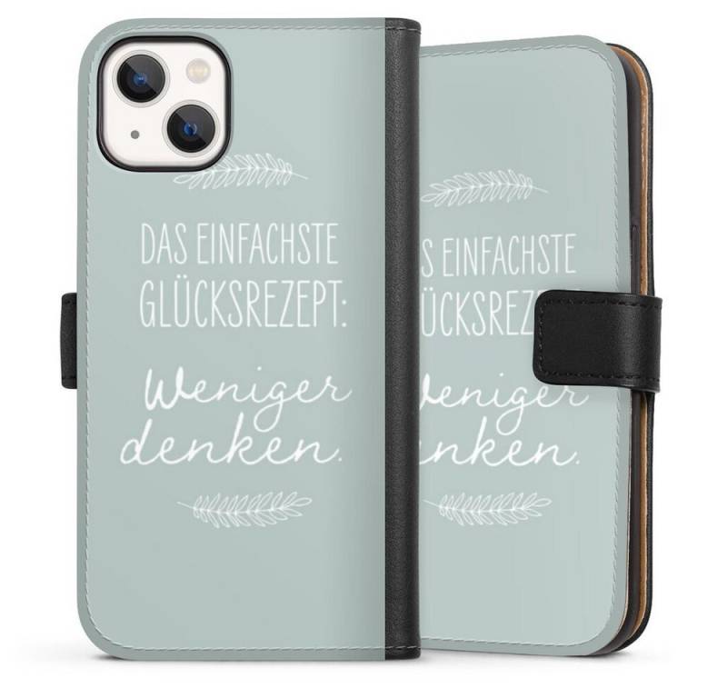 DeinDesign Handyhülle Das einfachste Glücksrezept, Apple iPhone 13 Hülle Handy Flip Case Wallet Cover Handytasche Leder von DeinDesign