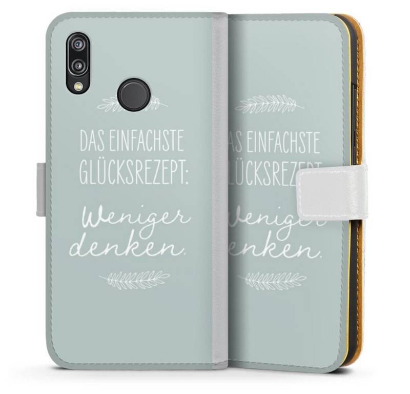 DeinDesign Handyhülle Das einfachste Glücksrezept, Huawei P20 Lite Hülle Handy Flip Case Wallet Cover Handytasche Leder von DeinDesign