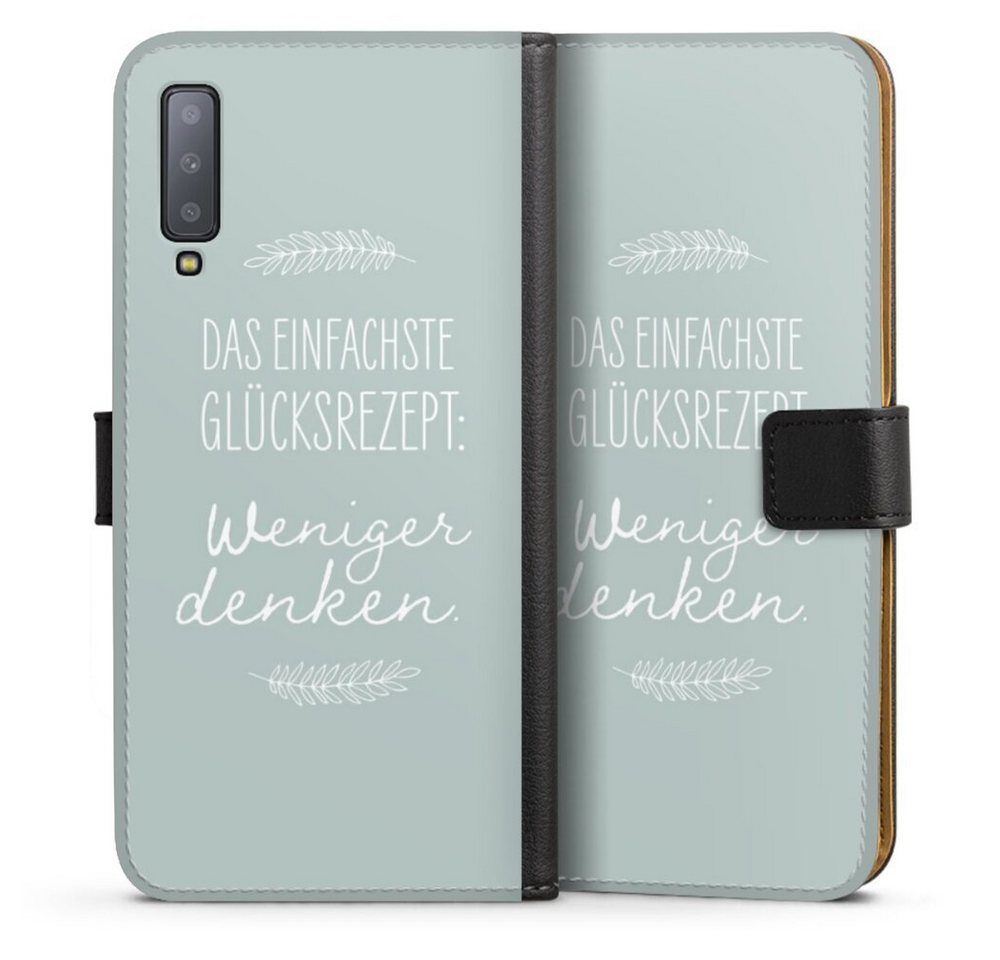 DeinDesign Handyhülle Das einfachste Glücksrezept, Samsung Galaxy A7 Duos (2018) Hülle Handy Flip Case Wallet Cover von DeinDesign