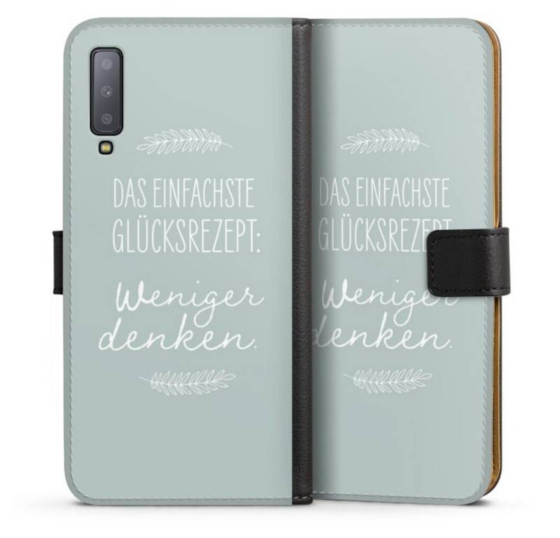 DeinDesign Handyhülle Das einfachste Glücksrezept, Samsung Galaxy A7 Duos (2018) Hülle Handy Flip Case Wallet Cover von DeinDesign