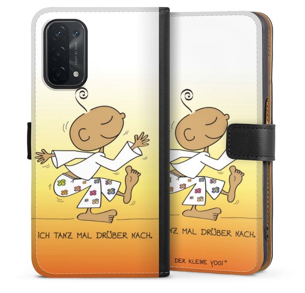 DeinDesign Handyhülle Der kleine Yogi Tanzen Sprüche Tanz mal drüber - Der kleine Yogi, Oppo A54 5G Hülle Handy Flip Case Wallet Cover Handytasche Leder von DeinDesign