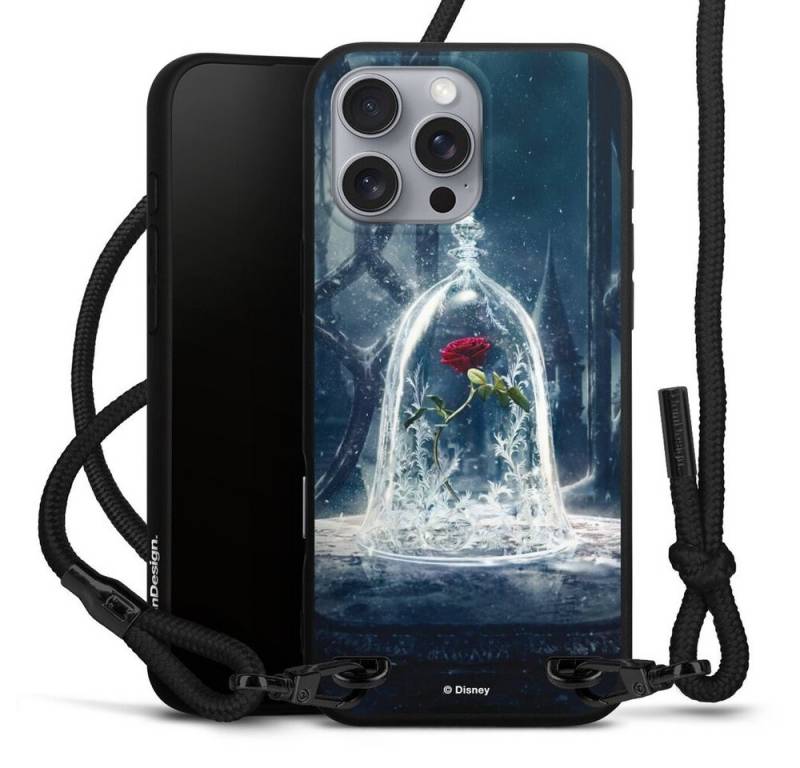 DeinDesign Handyhülle Die Schöne und das Biest Disney Princess Rose Rose Under Glass Movie, Apple iPhone 16 Pro Max Premium Handykette Hülle mit Band von DeinDesign