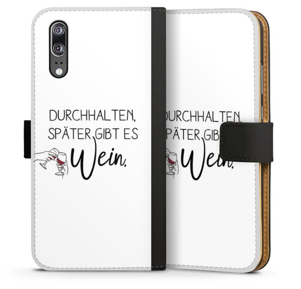 DeinDesign Handyhülle Durchhalten, später gibt es Wein, Huawei P20 Hülle Handy Flip Case Wallet Cover Handytasche Leder DeinDesign Handyhülle Durchhalten, später gibt es Wein, Huawei P20 Hülle Handy Flip Case Wallet Cover Handytasche Leder von DeinDesign