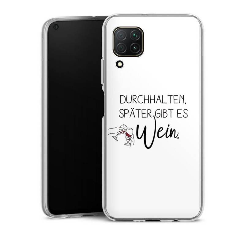 DeinDesign Handyhülle Durchhalten, später gibt es Wein, Huawei P40 Lite Silikon Hülle Bumper Case Handy Schutzhülle von DeinDesign