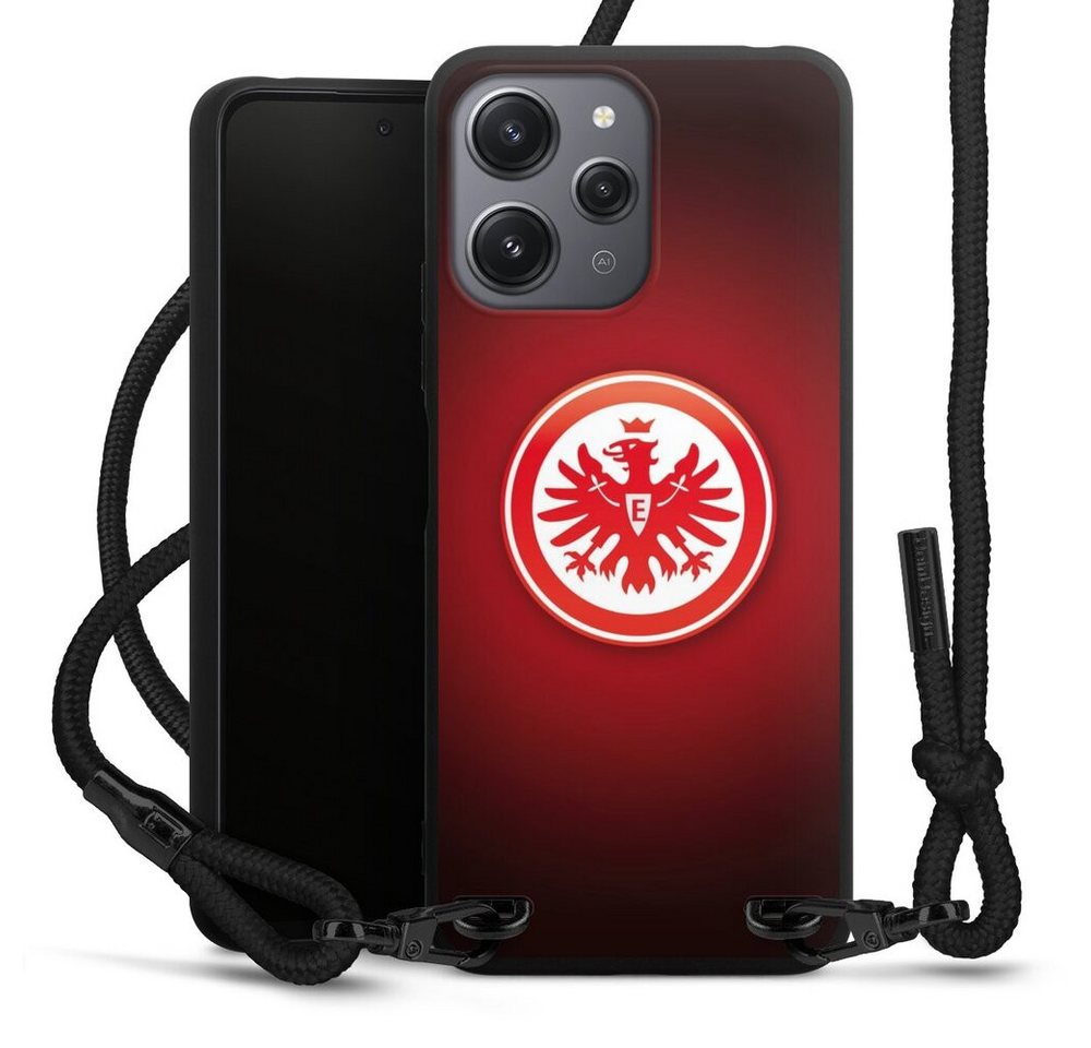 DeinDesign Handyhülle Eintracht Frankfurt Offizielles Lizenzprodukt Wappen, Xiaomi Redmi 12 Premium Handykette Hülle mit Band Case zum Umhängen von DeinDesign