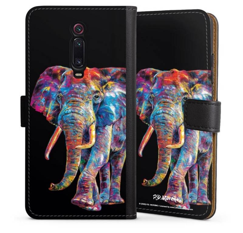 DeinDesign Handyhülle Elefant Tiere Design Elephant Art By P.D. Moreno, Xiaomi Mi 9T Hülle Handy Flip Case Wallet Cover Handytasche Leder von DeinDesign