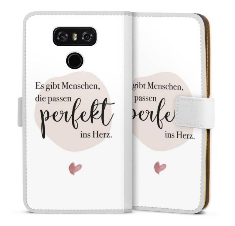 DeinDesign Handyhülle Es gibt Menschen die passen, LG G6 Hülle Handy Flip Case Wallet Cover Handytasche Leder von DeinDesign