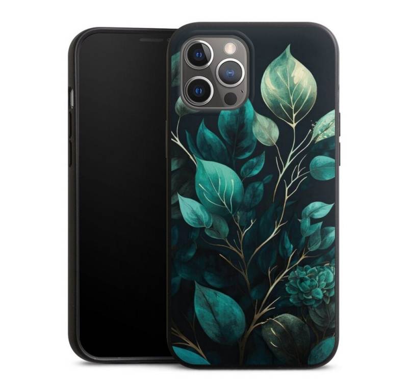 DeinDesign Handyhülle Eukalyptus Blätter schwarz Eucalyptus Dark Background, Apple iPhone 12 Pro Max Organic Case Bio Hülle Nachhaltige Handyhülle von DeinDesign