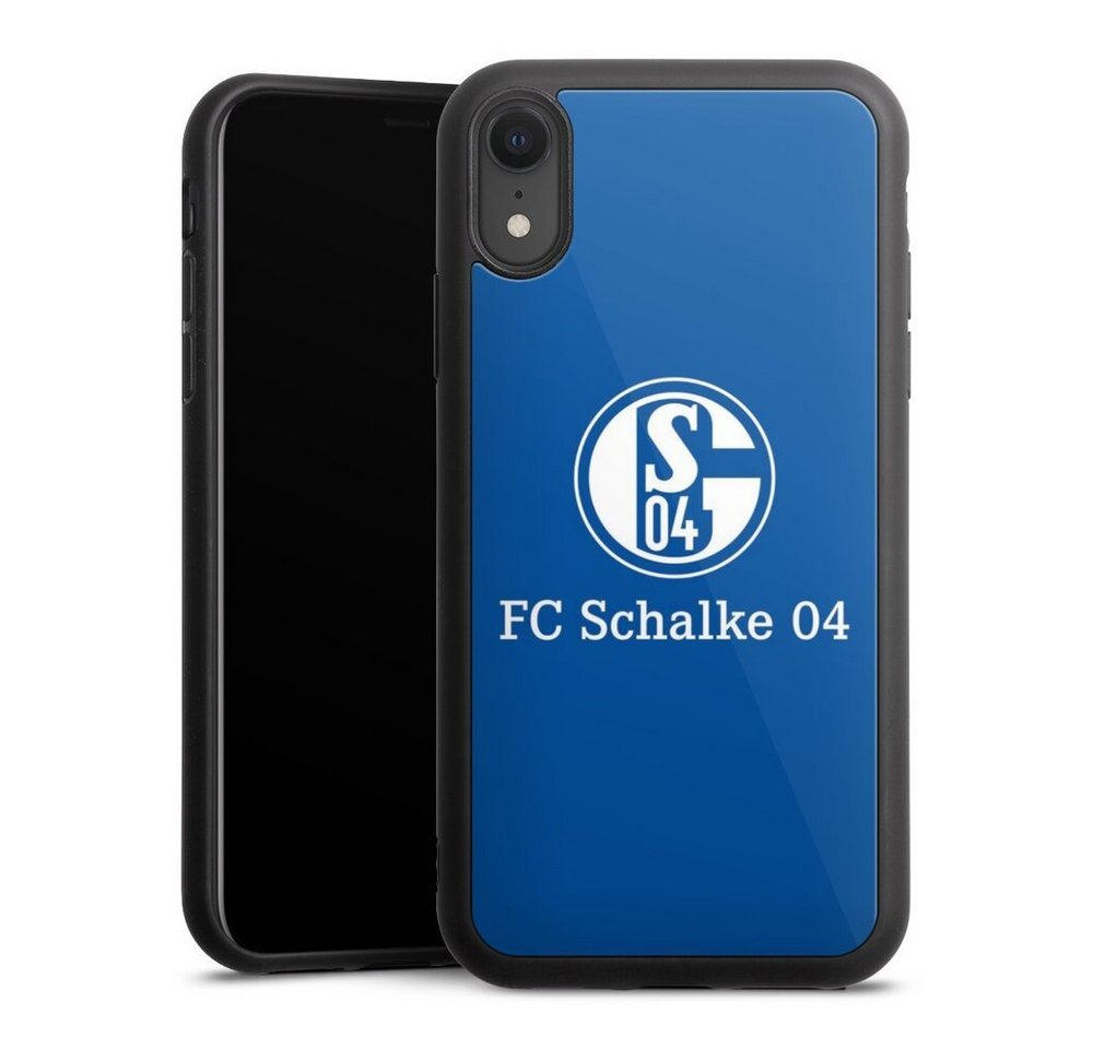 DeinDesign Handyhülle FC Schalke 04 Blau, Apple iPhone Xr Gallery Case Glas Hülle Schutzhülle 9H Gehärtetes Glas von DeinDesign