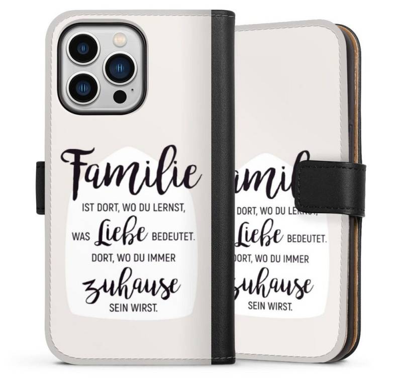 DeinDesign Handyhülle Familie ist Liebe, Apple iPhone 13 Pro Hülle Handy Flip Case Wallet Cover von DeinDesign