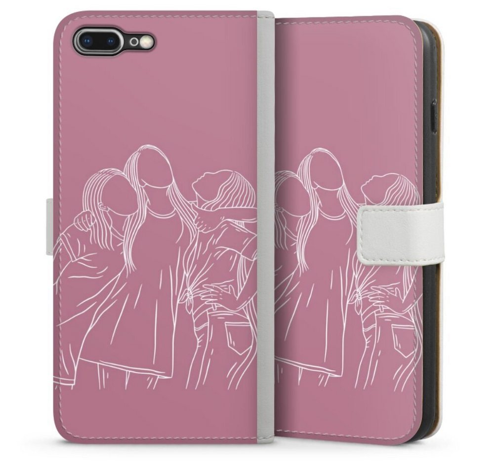 DeinDesign Handyhülle Freundinnen Line Art, Apple iPhone 8 Plus Hülle Handy Flip Case Wallet Cover DeinDesign Handyhülle Freundinnen Line Art, Apple iPhone 8 Plus Hülle Handy Flip Case Wallet Cover von DeinDesign
