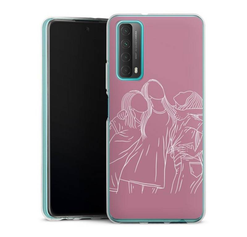 DeinDesign Handyhülle Freundinnen Line Art, Huawei P Smart 2021 Silikon Hülle Bumper Case Handy Schutzhülle von DeinDesign