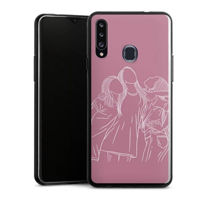 DeinDesign Handyhülle Freundinnen Line Art, Samsung Galaxy A20s Silikon Hülle Bumper Case Handy Schutzhülle von DeinDesign