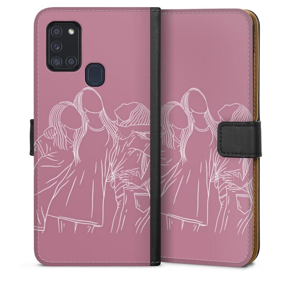DeinDesign Handyhülle Freundinnen Line Art, Samsung Galaxy A21s Hülle Handy Flip Case Wallet Cover DeinDesign Handyhülle Freundinnen Line Art, Samsung Galaxy A21s Hülle Handy Flip Case Wallet Cover von DeinDesign