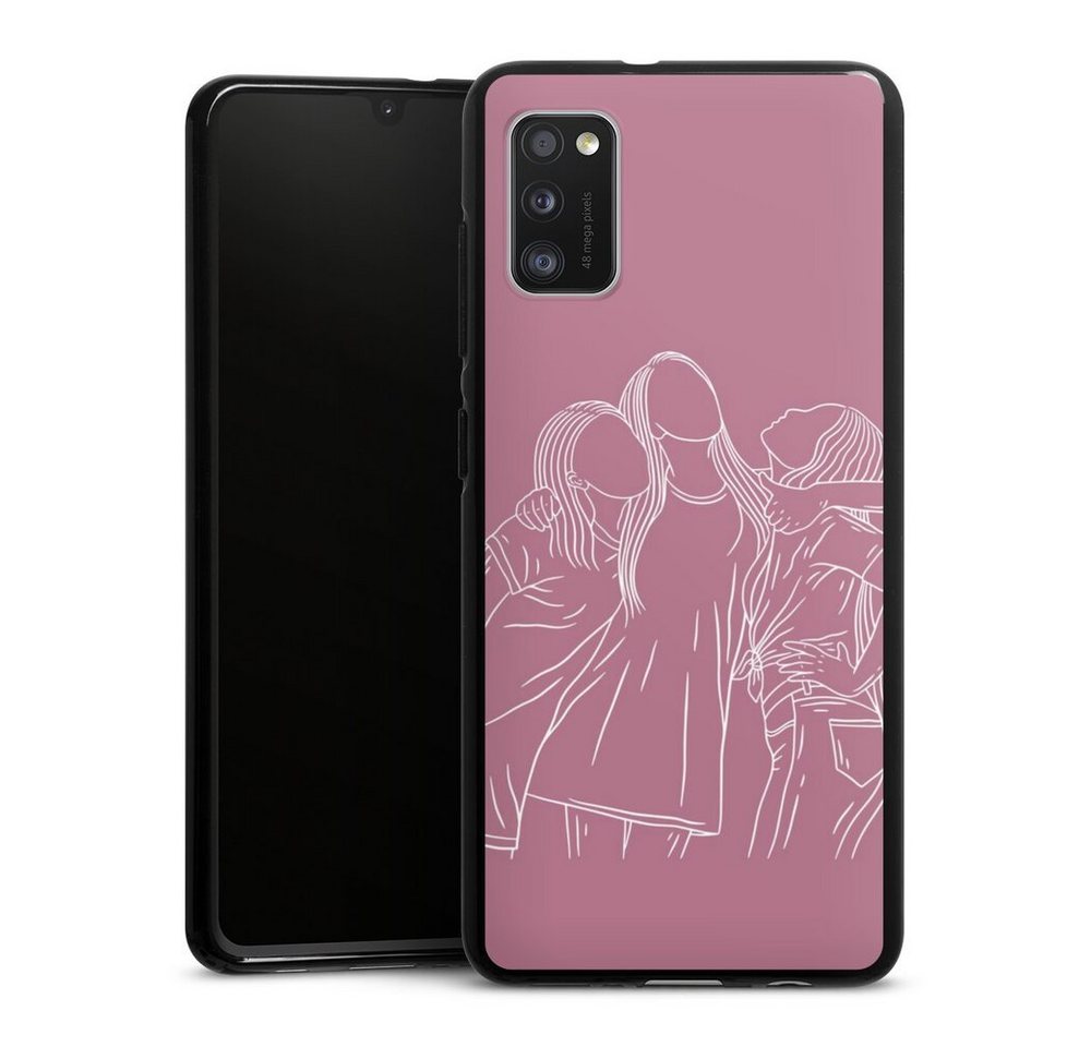 DeinDesign Handyhülle Freundinnen Line Art, Samsung Galaxy A41 Silikon Hülle Bumper Case Handy Schutzhülle von DeinDesign