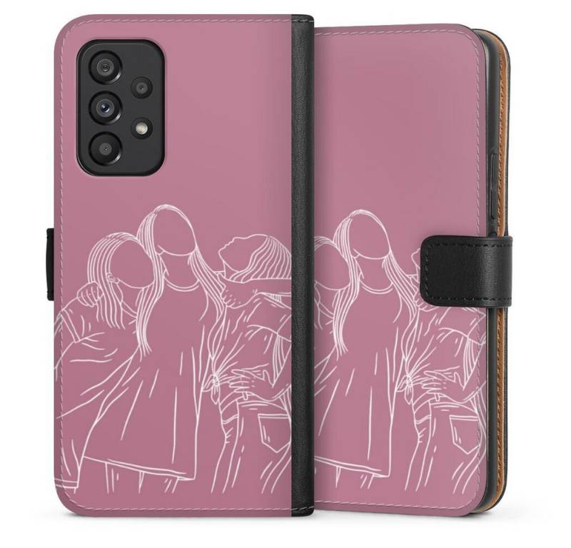 DeinDesign Handyhülle Freundinnen Line Art, Samsung Galaxy A53 5G Hülle Handy Flip Case Wallet Cover von DeinDesign