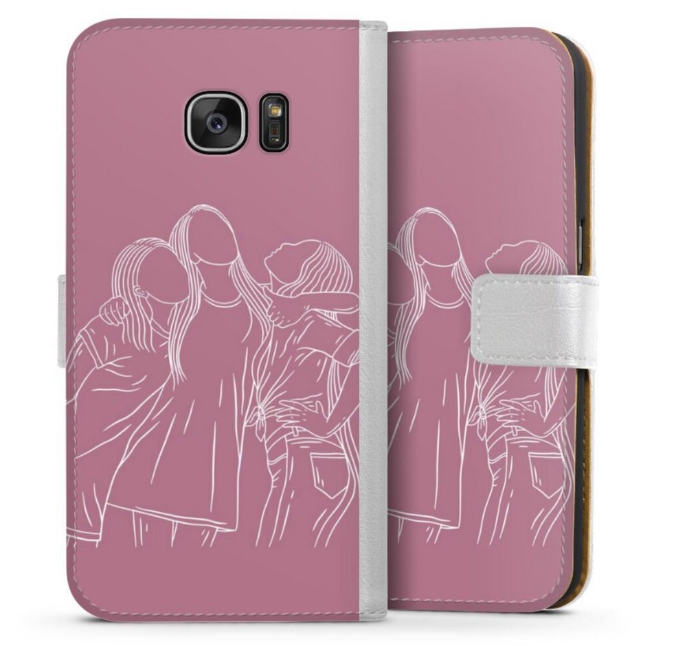 DeinDesign Handyhülle Freundinnen Line Art, Samsung Galaxy S7 Hülle Handy Flip Case Wallet Cover Handytasche Leder DeinDesign Handyhülle Freundinnen Line Art, Samsung Galaxy S7 Hülle Handy Flip Case Wallet Cover Handytasche Leder von DeinDesign