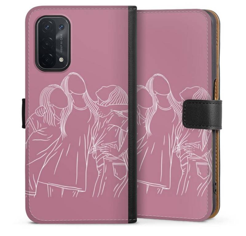 DeinDesign Handyhülle Freundinnen Line Art, Xiaomi 12 Pro 5G Hülle Handy Flip Case Wallet Cover Handytasche Leder von DeinDesign