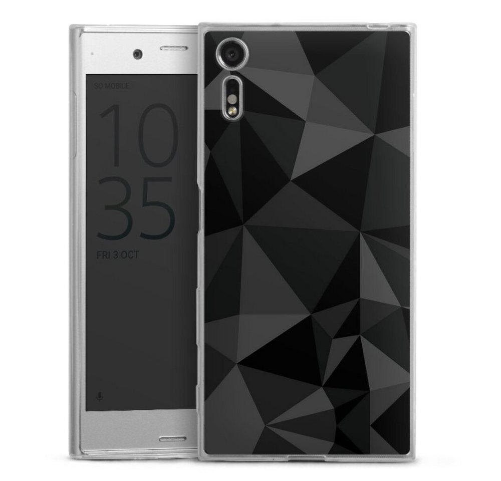 DeinDesign Handyhülle Geometric Muster Abstrakt Polygon Pattern Black, Sony Xperia XZ Slim Case Silikon Hülle Ultra Dünn Schutzhülle DeinDesign Handyhülle Geometric Muster Abstrakt Polygon Pattern Black, Sony Xperia XZ Slim Case Silikon Hülle Ultra Dünn Schutzhülle von DeinDesign