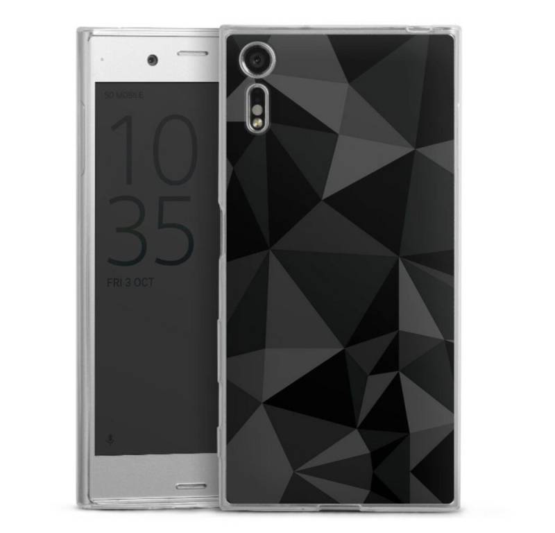 DeinDesign Handyhülle Geometric Muster Abstrakt Polygon Pattern Black, Sony Xperia XZ Slim Case Silikon Hülle Ultra Dünn Schutzhülle von DeinDesign