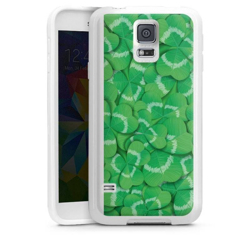DeinDesign Handyhülle Glücksbringer Klee Glück Clovers, Samsung Galaxy S5 Neo Silikon Hülle Bumper Case Handy Schutzhülle von DeinDesign