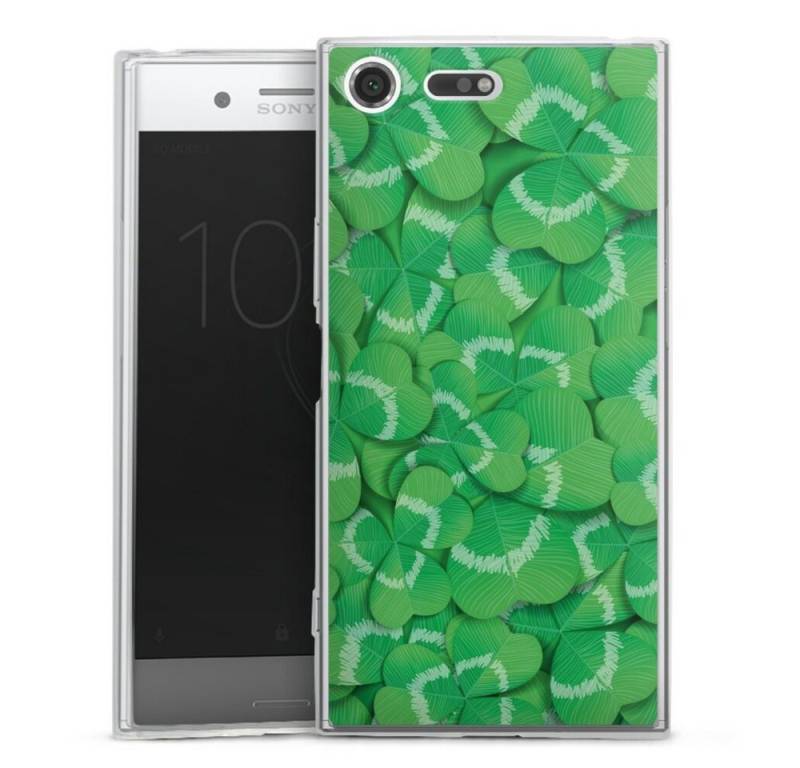 DeinDesign Handyhülle Glücksbringer Klee Glück Clovers, Sony Xperia XZ Premium Slim Case Silikon Hülle Ultra Dünn Schutzhülle von DeinDesign