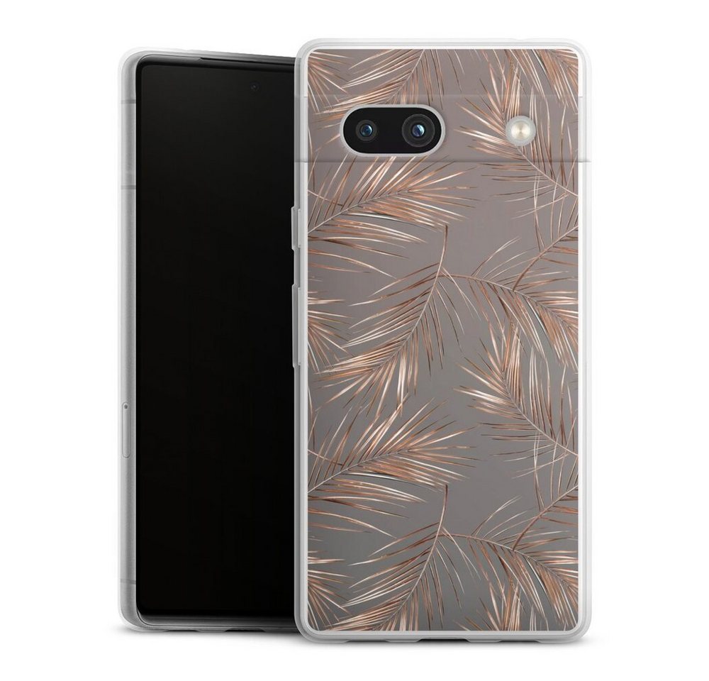 DeinDesign Handyhülle Gold & Kupfer Muster Palme Palmneedles, Google Pixel 7a Slim Case Silikon Hülle Ultra Dünn Schutzhülle von DeinDesign