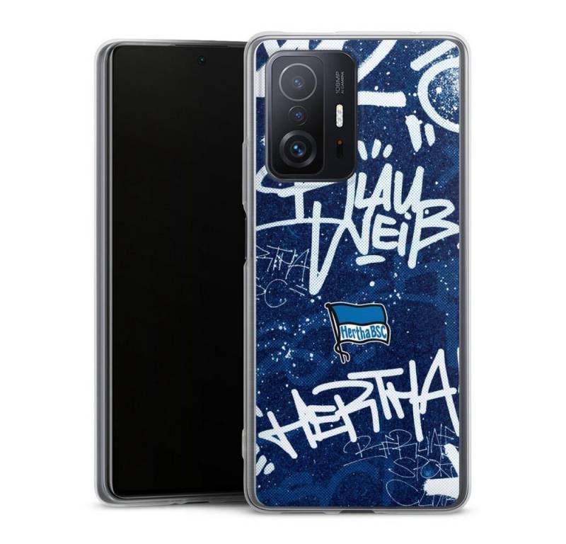 DeinDesign Handyhülle Hertha BSC Graffiti Offizielles Lizenzprodukt Street Graffiti, Xiaomi 11T 5G Slim Case Silikon Hülle Ultra Dünn Schutzhülle von DeinDesign